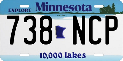 MN license plate 738NCP