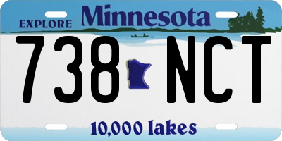 MN license plate 738NCT