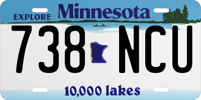 MN license plate 738NCU