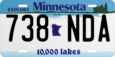 MN license plate 738NDA