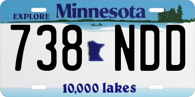 MN license plate 738NDD