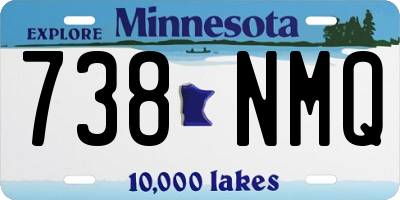 MN license plate 738NMQ