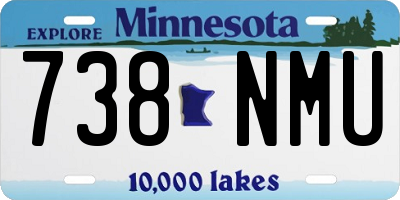 MN license plate 738NMU