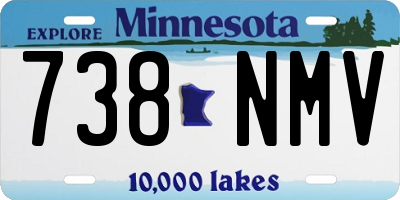 MN license plate 738NMV