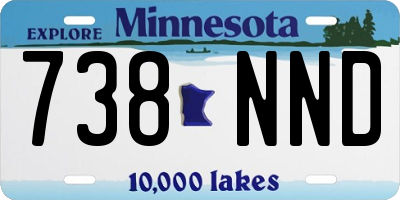 MN license plate 738NND