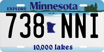 MN license plate 738NNI