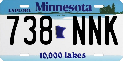 MN license plate 738NNK