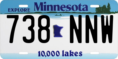 MN license plate 738NNW