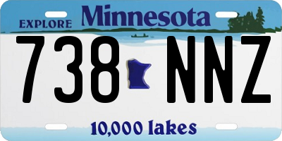 MN license plate 738NNZ