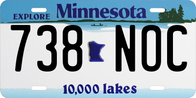 MN license plate 738NOC