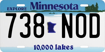 MN license plate 738NOD
