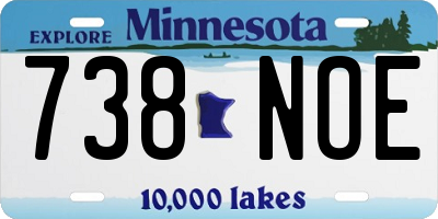 MN license plate 738NOE