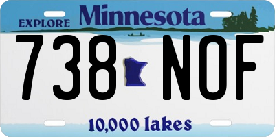 MN license plate 738NOF
