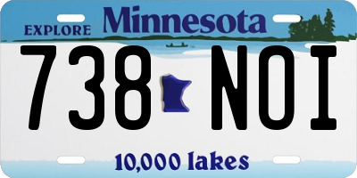 MN license plate 738NOI