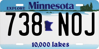 MN license plate 738NOJ