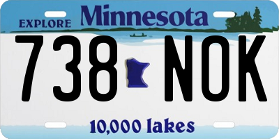 MN license plate 738NOK
