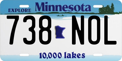 MN license plate 738NOL