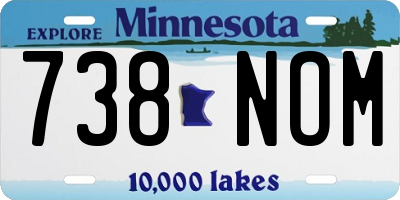 MN license plate 738NOM