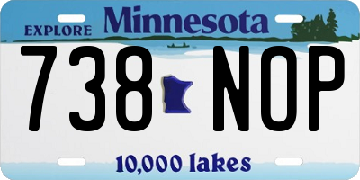 MN license plate 738NOP