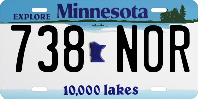 MN license plate 738NOR