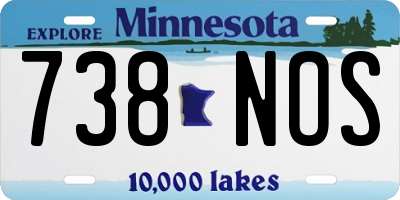 MN license plate 738NOS