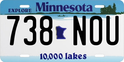 MN license plate 738NOU