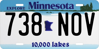 MN license plate 738NOV