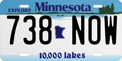 MN license plate 738NOW