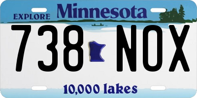 MN license plate 738NOX