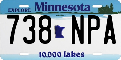 MN license plate 738NPA