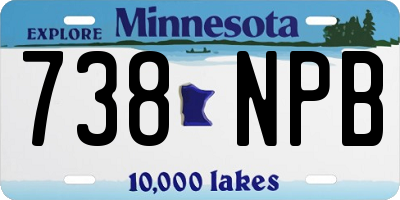 MN license plate 738NPB