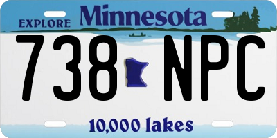 MN license plate 738NPC