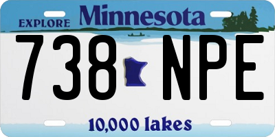 MN license plate 738NPE