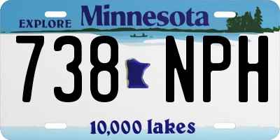 MN license plate 738NPH