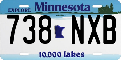 MN license plate 738NXB