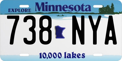 MN license plate 738NYA