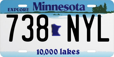 MN license plate 738NYL
