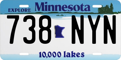 MN license plate 738NYN