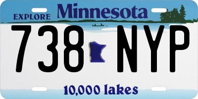 MN license plate 738NYP