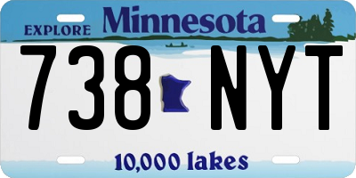 MN license plate 738NYT
