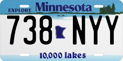 MN license plate 738NYY