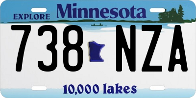 MN license plate 738NZA