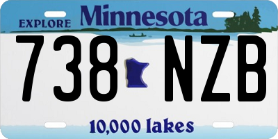 MN license plate 738NZB