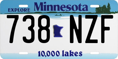 MN license plate 738NZF