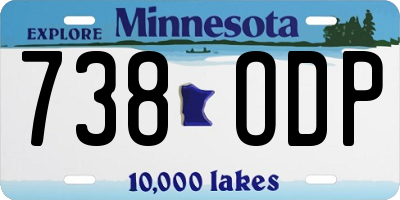 MN license plate 738ODP