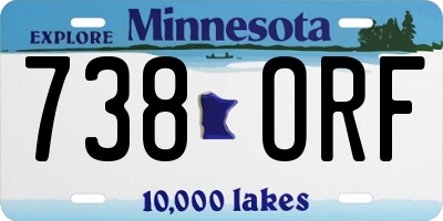 MN license plate 738ORF
