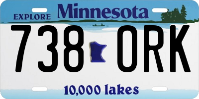 MN license plate 738ORK