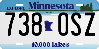 MN license plate 738OSZ