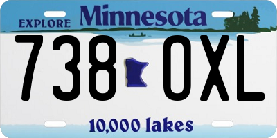 MN license plate 738OXL