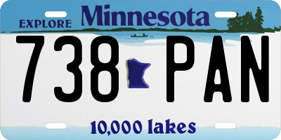 MN license plate 738PAN